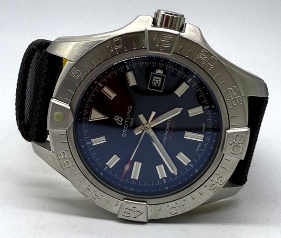 Breitling Automatic Rotating Bezel Black Dial Dat… - image 7