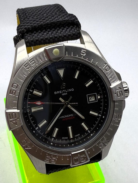 Breitling Automatic Rotating Bezel Black Dial Dat… - image 5