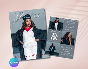 Graduation Announcement Template, Class of 2026 Graduation Invite, Photo Graduation Invitation, Senior Announcement, Editable Canva Template