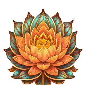 Lotus Flower Sticker: Sacred Geometry, Waterproof Die-Cut