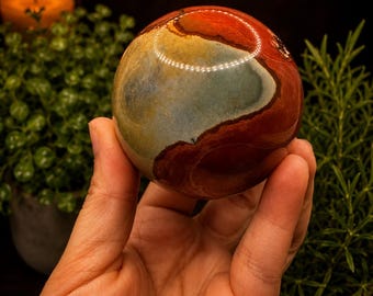 Polychrome Jasper Sphere, Desert Jasper Crystal Sphere, Natural Polychrome Jasper Ball, Earth Tone Crystal Decor, Collector Stone Sphere