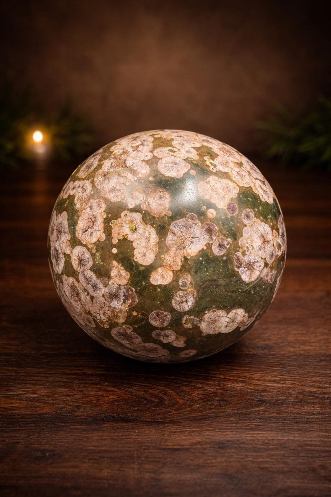 Round Pink Rhyolite Large Rhyolite Sphere Pink Flower Rhyolite Sakura Jasper Crystal Ball 2 ...