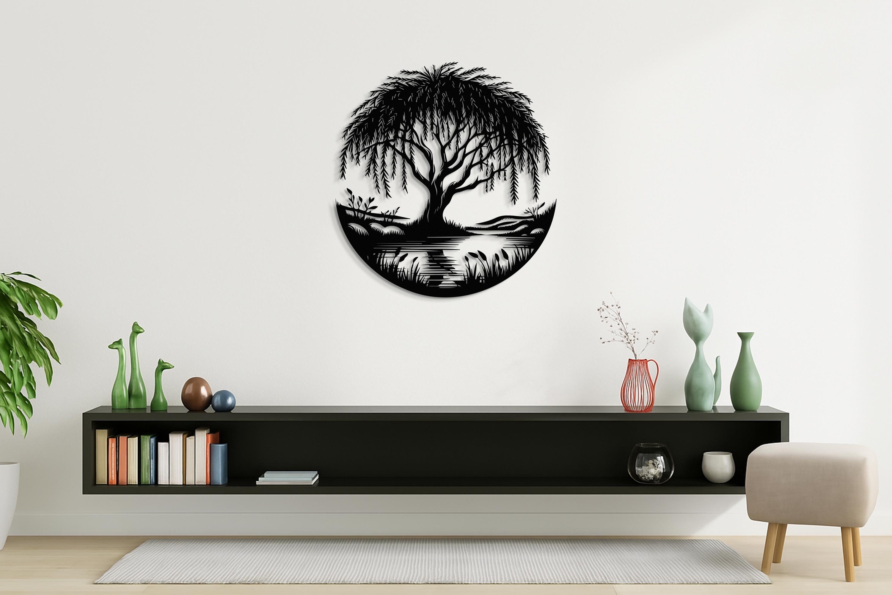 Tree of Life Metal Wall Art, Nature Inspired Black Metal Tree Decor ...