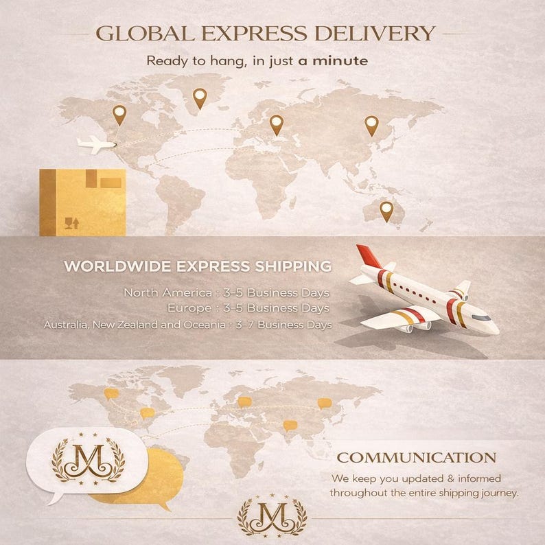 Pu&ograve; includere: Infografica con mappa del mondo, scatola di cartone e aereo giocattolo. Il testo include "Global Express Delivery", "Worldwide Express Shipping" e "Communication". L'immagine suggerisce una spedizione veloce in tutto il mondo con aggiornamenti.