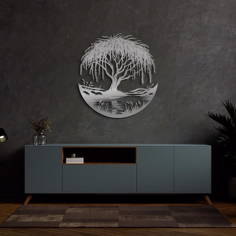 Tree of Life Metal Wall Art, Nature Inspired Black Metal Tree Decor ...