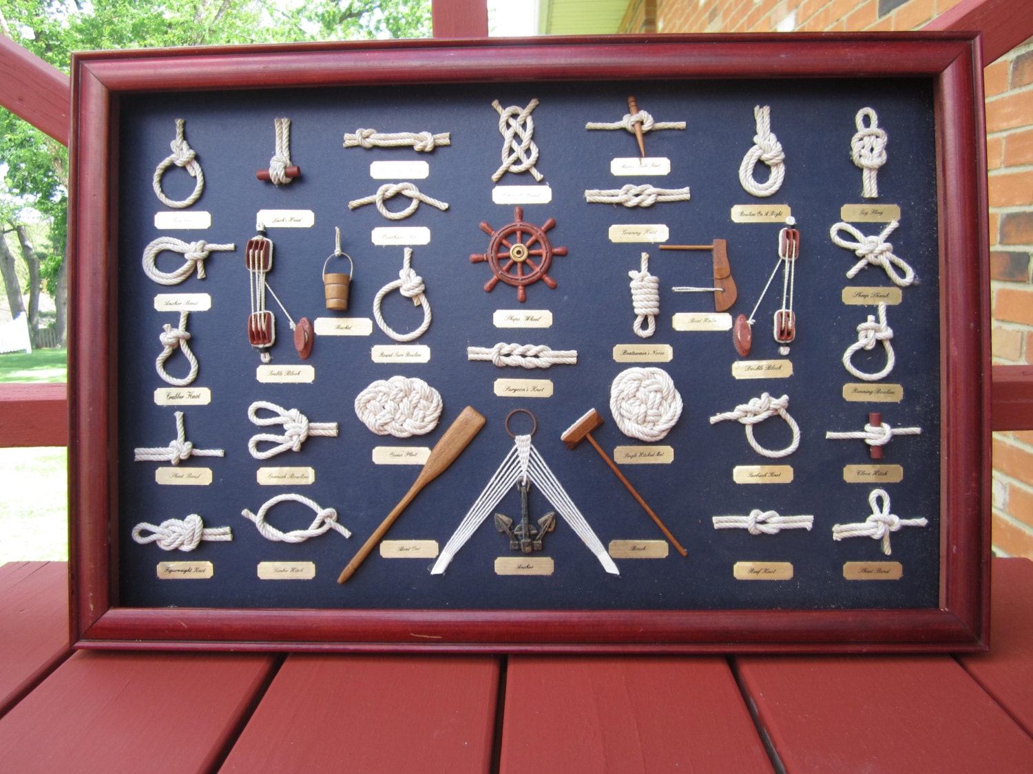 LARGE Sailors Nautical Knots Shadow Box Frame Picture | Etsy