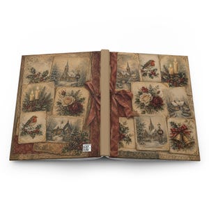 Victorian Christmas Hardcover Journal – Vintage Holiday Postcard Cover, Lined Pages image 14