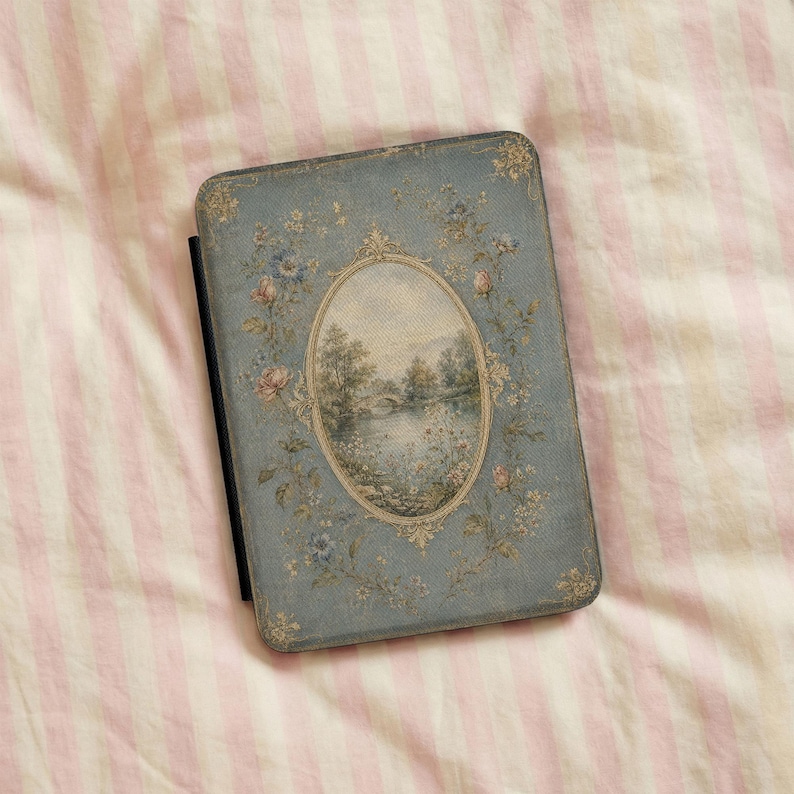 Vintage Floral Landscape Kindle Case | Cottagecore Ereader Cover - Etsy