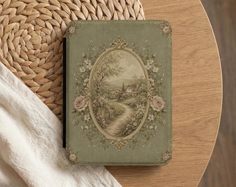 Cottagecore Kindle Paperwhite Case, Sage Floral Cottage Cover, Vintage Book Lover Gift