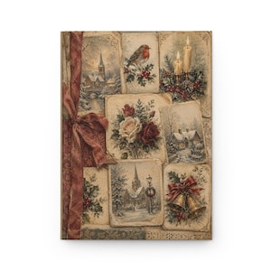 Victorian Christmas Hardcover Journal – Vintage Holiday Postcard Cover, Lined Pages image 11