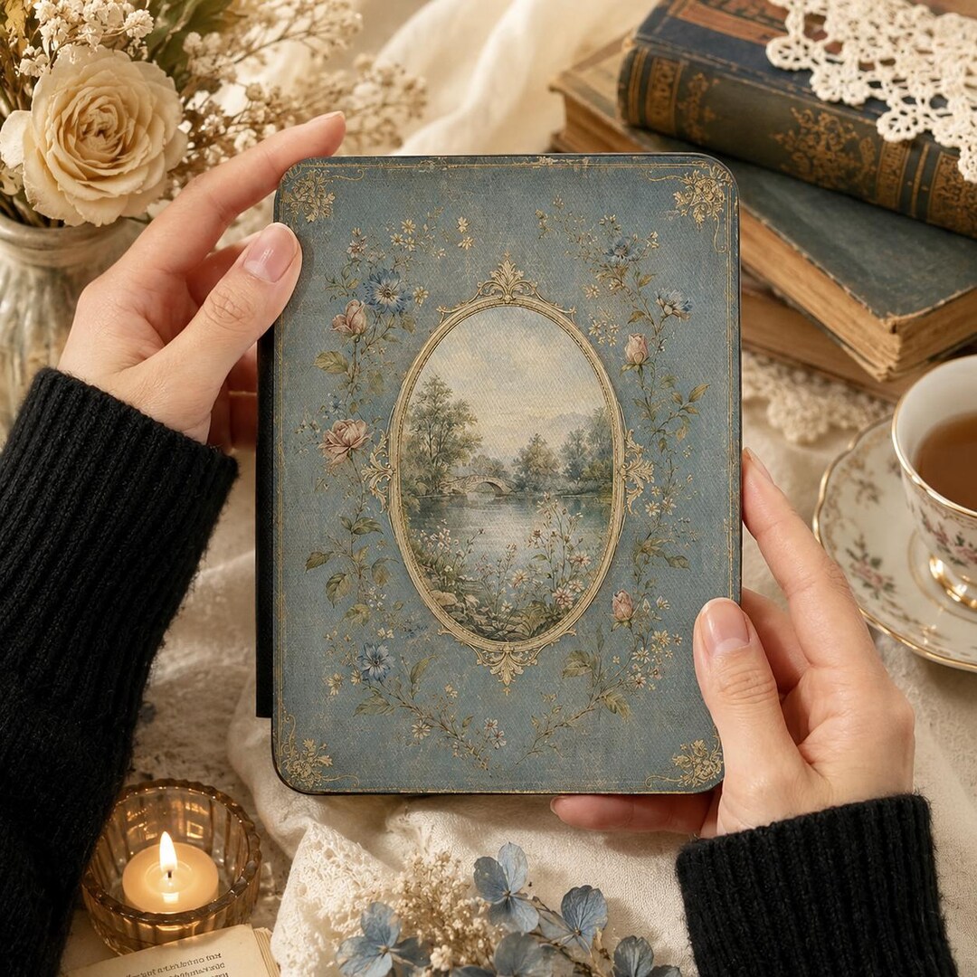 Vintage Floral Landscape Kindle Case | Cottagecore Ereader Cover - Etsy