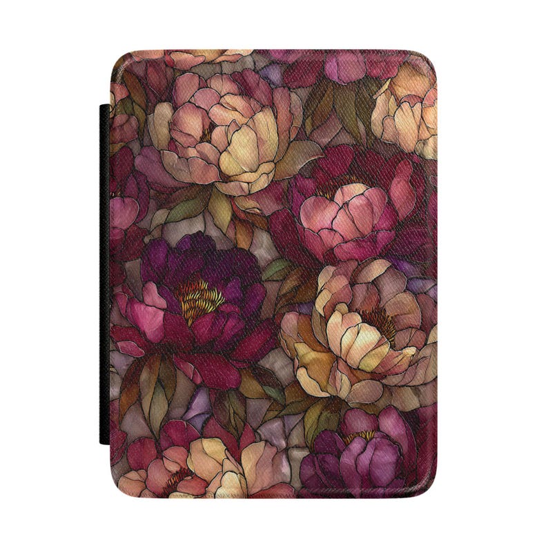 Vintage Floral Kindle Case | Peony Pattern, Burgundy & Blush - Etsy