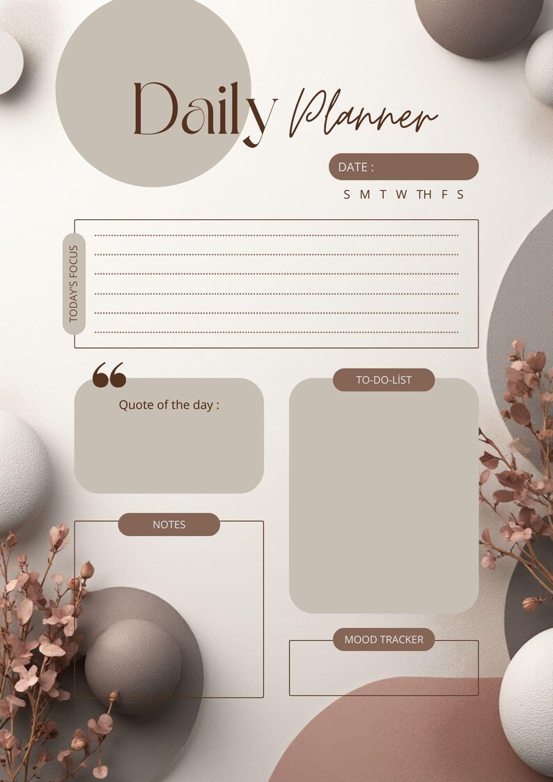 Daily Mood Tracker Printable PDF Minimal Mental Health Planner Instant ...