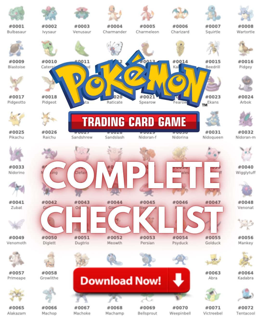 Complete Pokédex Checklist – All 1025 Pokémon (gen 1–9) | Printable PDF ...