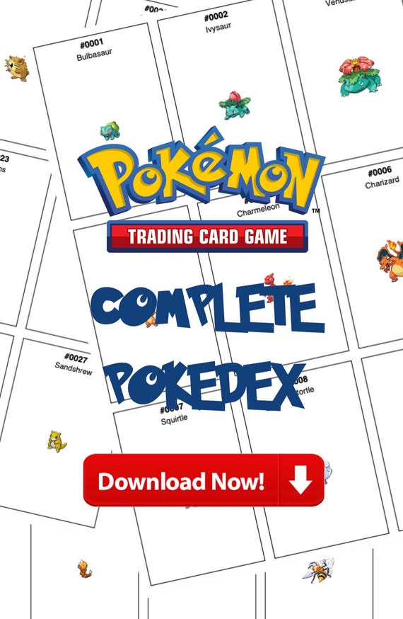 Pokmon Card Placeholders PDF With Sprites  All 1025 Pokmon / Printable  Binder Inserts  Instant Download (english + French) - Etsy