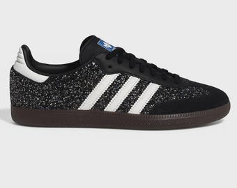 Adidas Samba Starry Night – Custom Black Glitter Sneakers | Authentic Handmade Shoes | Velor Studio