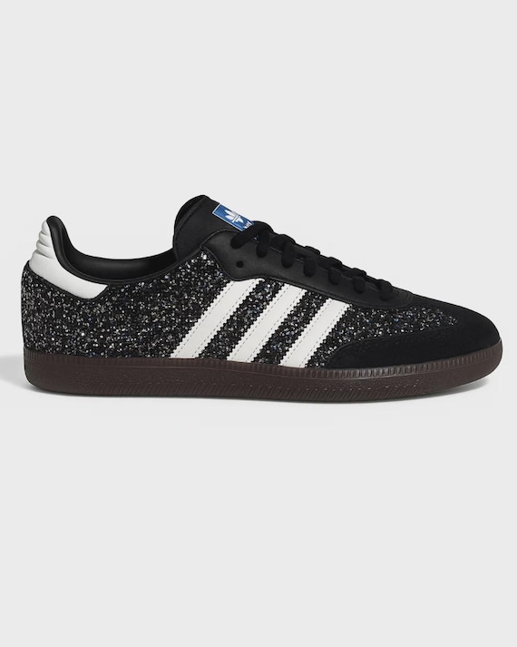 Adidas Samba Starry Night – Custom Black Glitter Sneakers | Authentic Handmade Shoes | Velour Studio