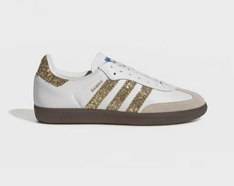 Adidas Samba Golden Hour – Custom gouden glitter sneakers | Handgemaakt | Authentieke Adidas | Velor Studio