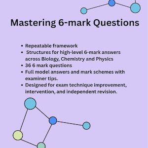 Paquete de refuerzo de preguntas de GCSE de Ciencias (6 puntos): 36 preguntas de examen, respuestas modelo y consejos para el examinador.