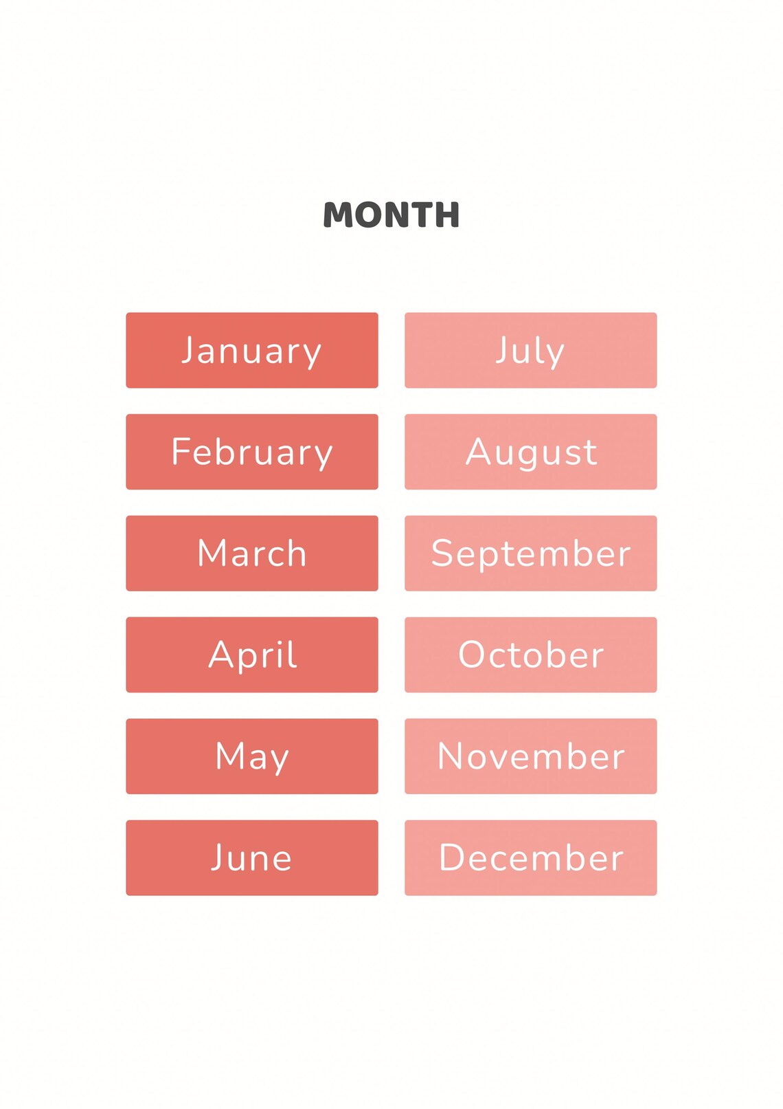 Months of the Year Chart | Minimal Monthly Learning Poster | Preschool ...