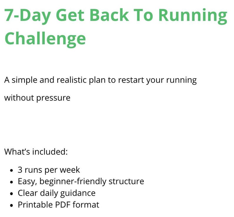 7 Day Running Challenge for Beginners | Get Back to Running Plan | Easy ...