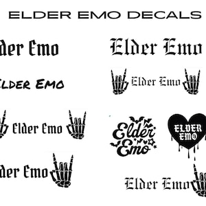 Elder Emo Vinyl Decal | Gothic Font Sticker | Alternative Style Laptop Car Decal