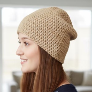 Slouchy Beanie Crochet Pattern - Easy & Beginner-Friendly