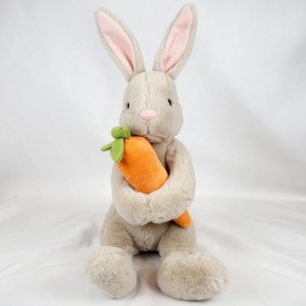 Plush Easter Rabbit Bunny Plush Toy, Soft Stuffed Easter Rabbit Holding Carrot - Etsy