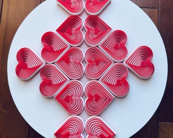 Juguete sensorial con forma de corazón rojo en capas impreso en 3D • Regalo de San Valentín • Regalo para el aula • Recuerdo de fiesta • Sin dulces • Sorteo para eventos