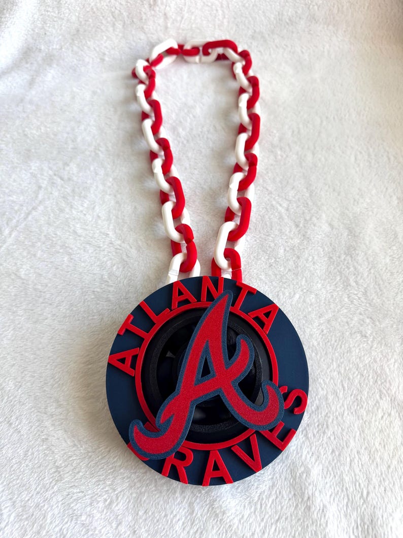 BRAVES FANS • 3D Printed Atlanta Braves Hype Chains • Spinner Chain ...