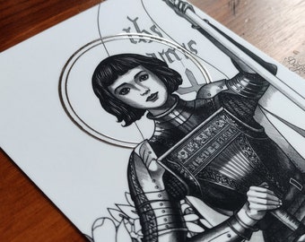 St. Joan of Arc 4x6 Silver-Foiled Print