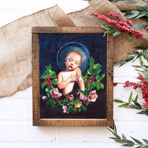 Infant Jesus sleeping "The Holly and the Ivy" giclée print