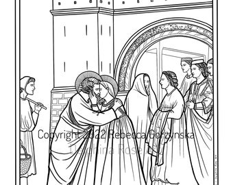 St. Joachim and Anne  Catholic Coloring Page - Giotto - PDF