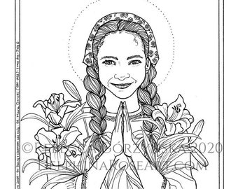 Catholic Coloring Page  St. Maria Goretti - PDF Coloring Page