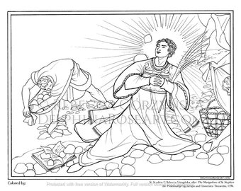 Catholic Coloring Page  St. Stephen - PDF Coloring Page