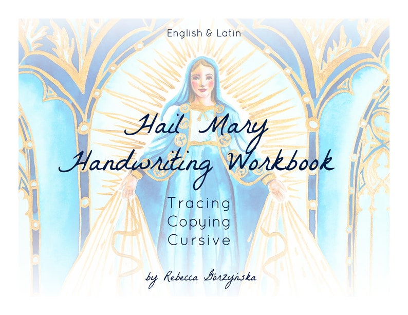 Hail Mary Handwriting Workbook printable  English & Latin image 0