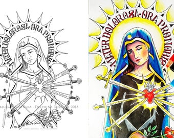 Our Lady of Sorrows - PDF Coloring Page