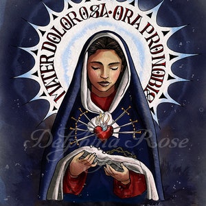 Catholic Coloring Page Seven Sorrows of Mary Mater Dolorosa, Sorrowful Mother PDF image 2