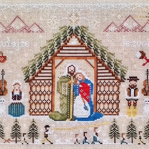 Polish Folk Nativity cross stitch pattern, Catholic cross stitch PDF