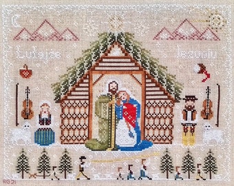 Polish Folk Nativity cross stitch pattern, Catholic cross stitch PDF