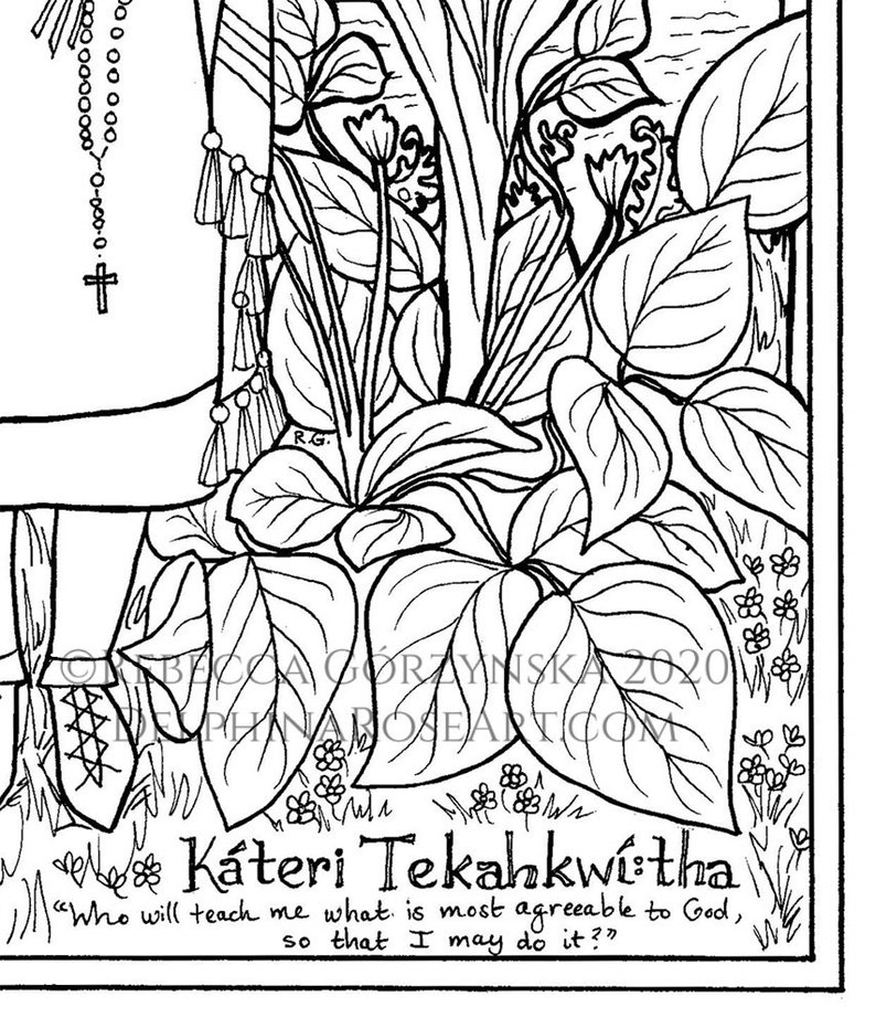 Catholic Coloring Page St. Kateri Tekakwitha PDF Coloring Etsy Australia