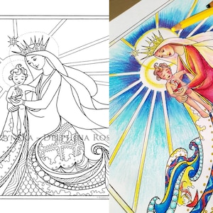 Stella Maris, Star of the Sea - PDF Catholic Coloring Page