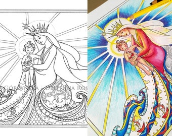 Stella Maris, Star of the Sea - PDF Catholic Coloring Page