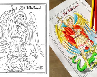 St. Michael the Archangel  PDF Catholic Coloring Page