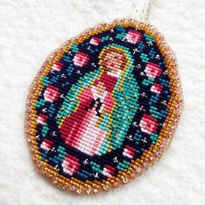 PDF Schema punto croce Nostra Signora di Guadalupe, schema digitale cattolico Cross Stitch