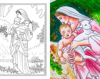 L'Innocence (Bouguereau)  PDF Catholic Coloring Page