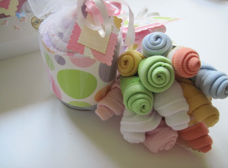 Baby Girl Onesie Cupcake Gift Set with Baby Washcloth Bouquet Etsy
