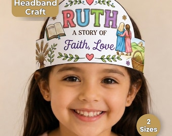 Ruth Headband Craft Printable | Bible Story of Ruth Activity for Kids | Faith Love & Loyalty Crown | Sunday School VBS Craft |