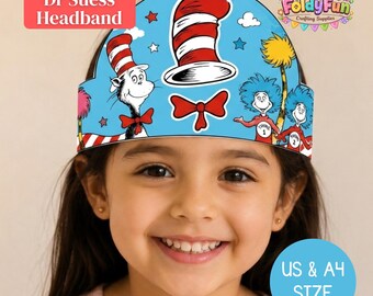 Dr Seuss hoofdband Craft, Cat in the Hat-hoofdband, Dr Seuss Day Activity, Read Across America Craft, afdrukbare hoofdbandsjabloon,