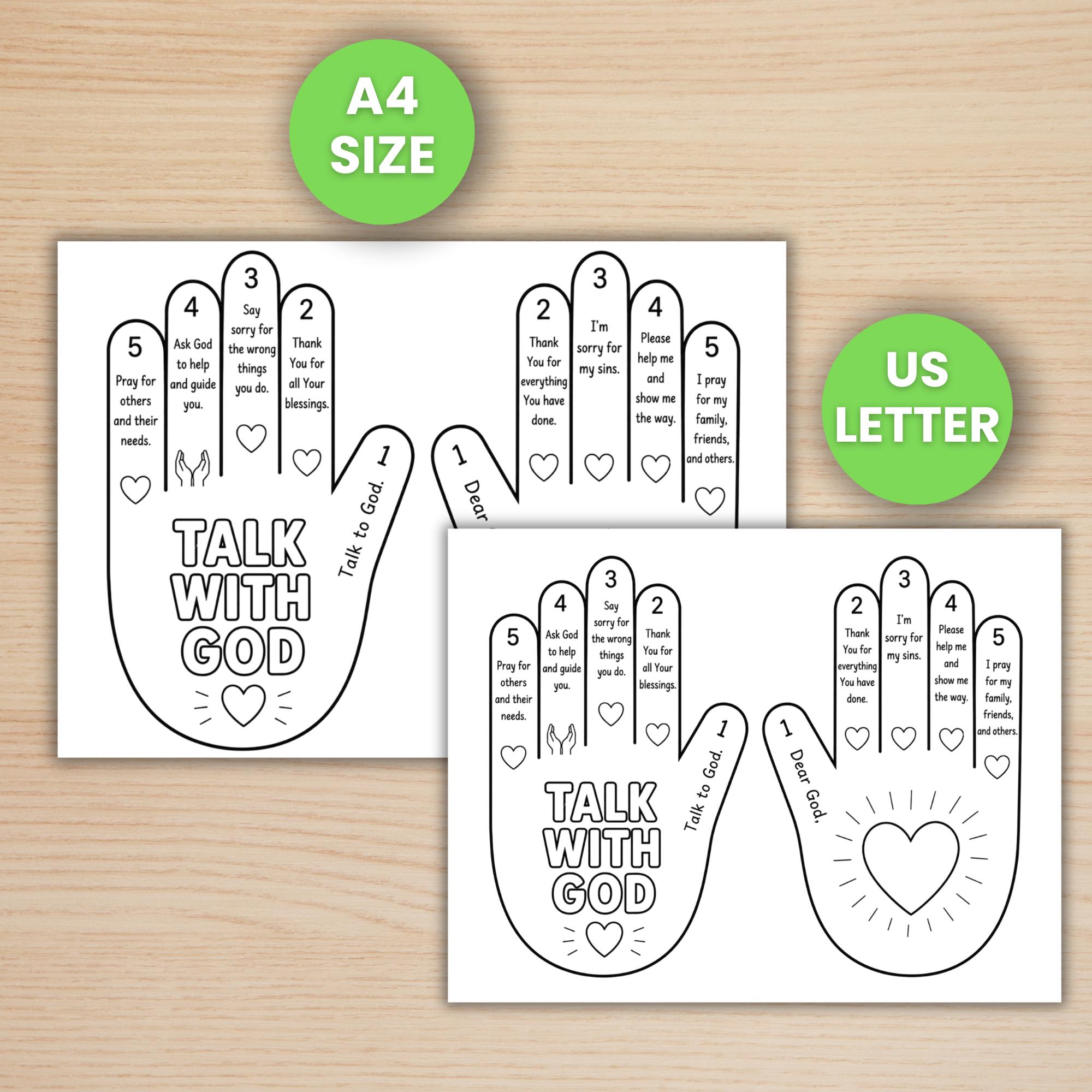 Talk to God Pray Fan Craft Printable | Christian Prayer Activity for ...